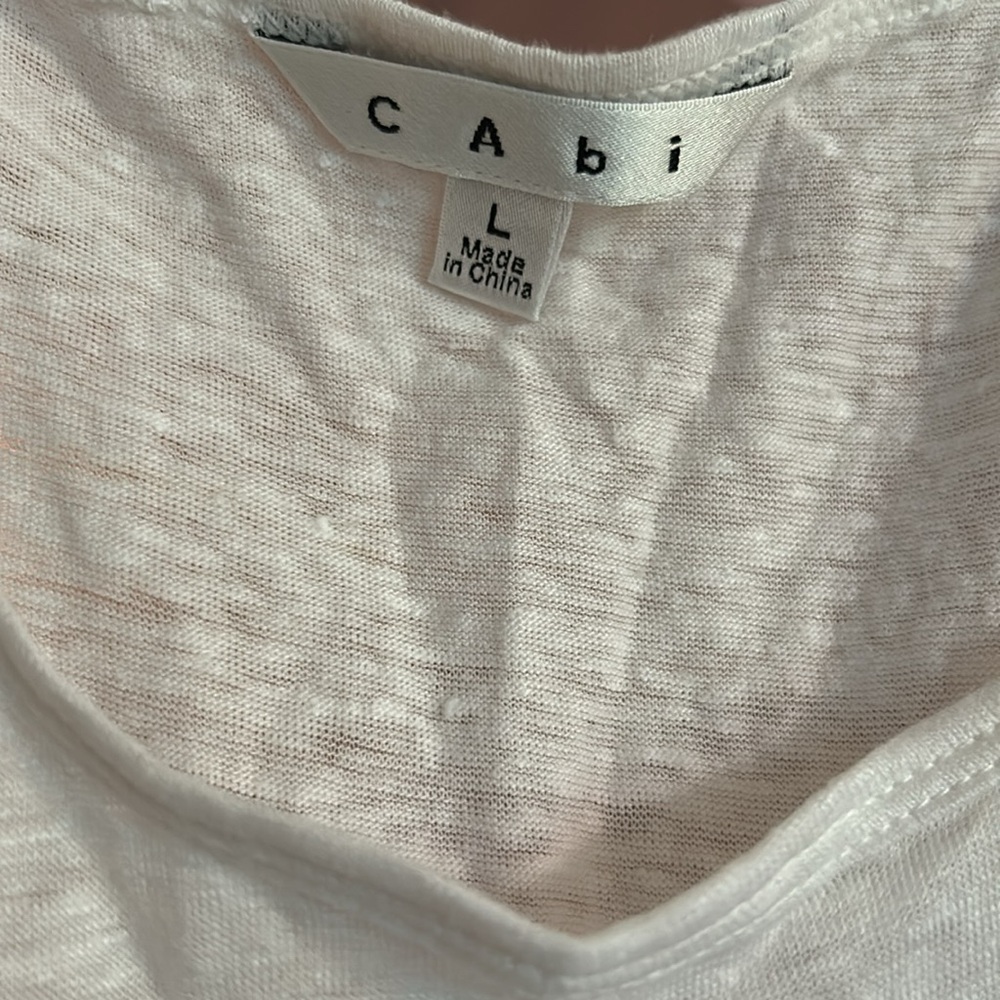CAbi Linen Tank Top In White Style Number 755 - Picture 3 of 4